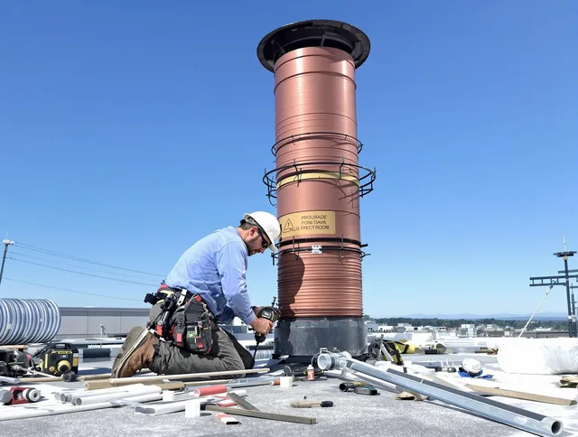 Installed chimney liner by Torrington Chimney Sweep in Torrington, CT