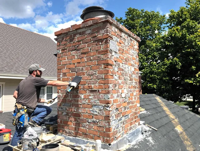 Completed chimney rebuild by Torrington Chimney Sweep in Torrington, CT