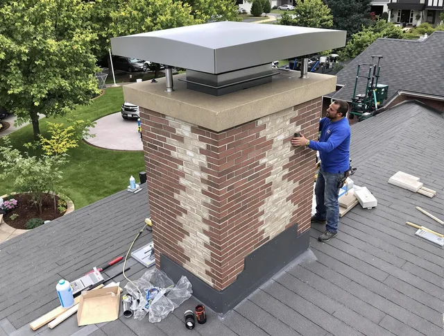 Torrington Chimney Sweep team working on a custom chimney remodel in Torrington, CT