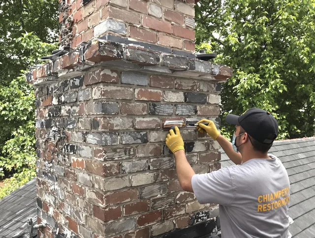 In-progress chimney restoration by Torrington Chimney Sweep in Torrington, CT