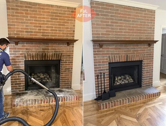 Torrington Chimney Sweep carefully sanitizing a fireplace in Torrington, CT