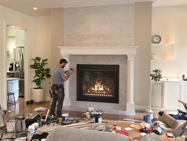 Newly installed fireplace by Torrington Chimney Sweep in Torrington, CT