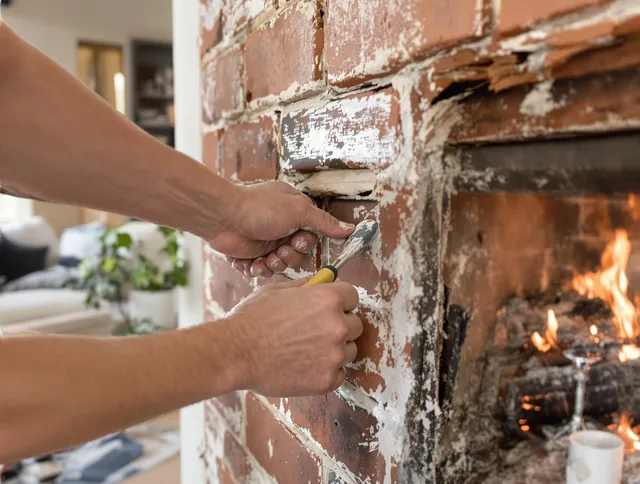 Routine fireplace repair by Torrington Chimney Sweep in Torrington, CT